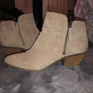 tan suede booties